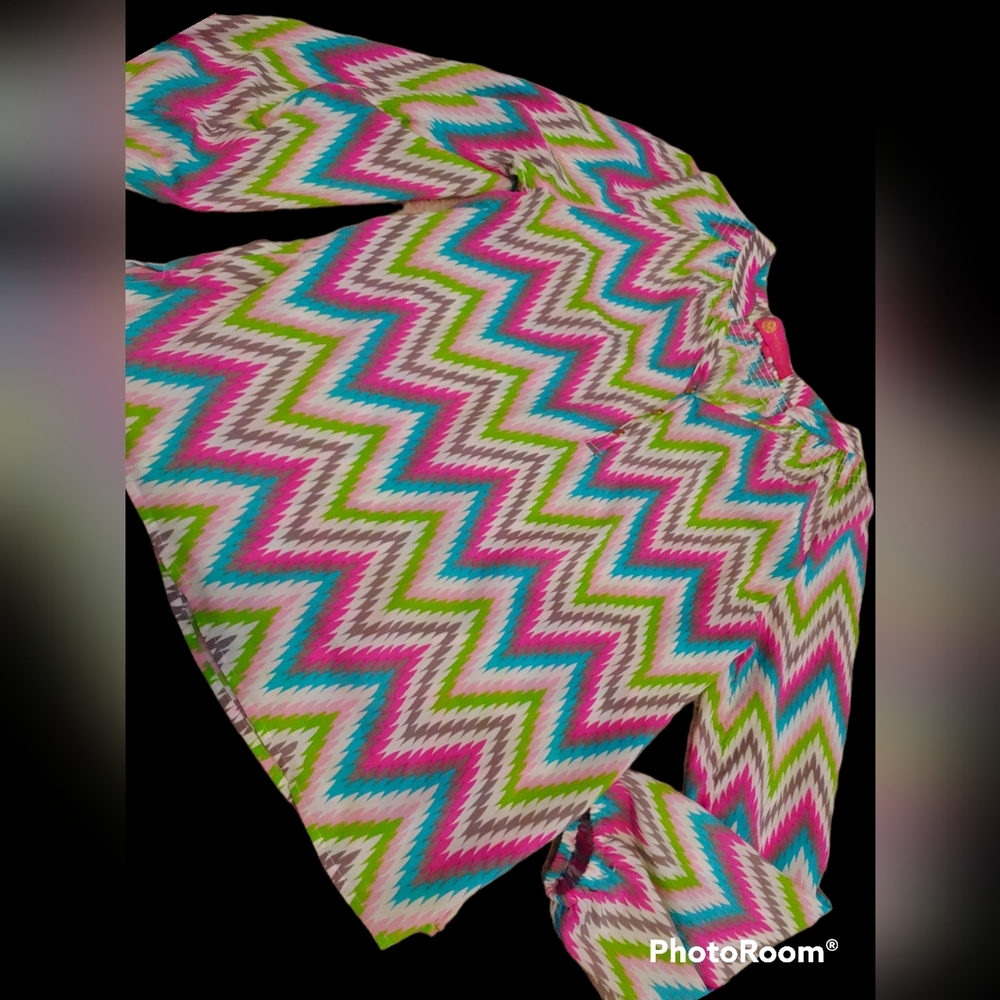 Macbeth Zig zag blouse top women L